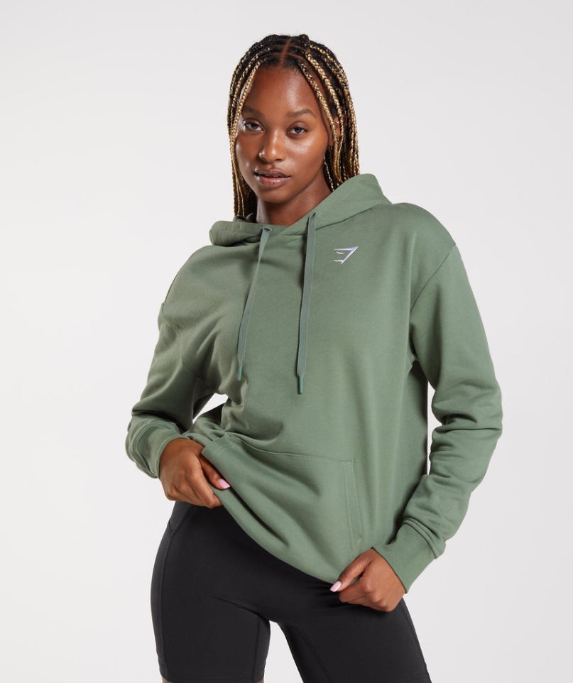 Women\'s Gymshark Training Oversized Hoodie Green | NZ 9AJCHF